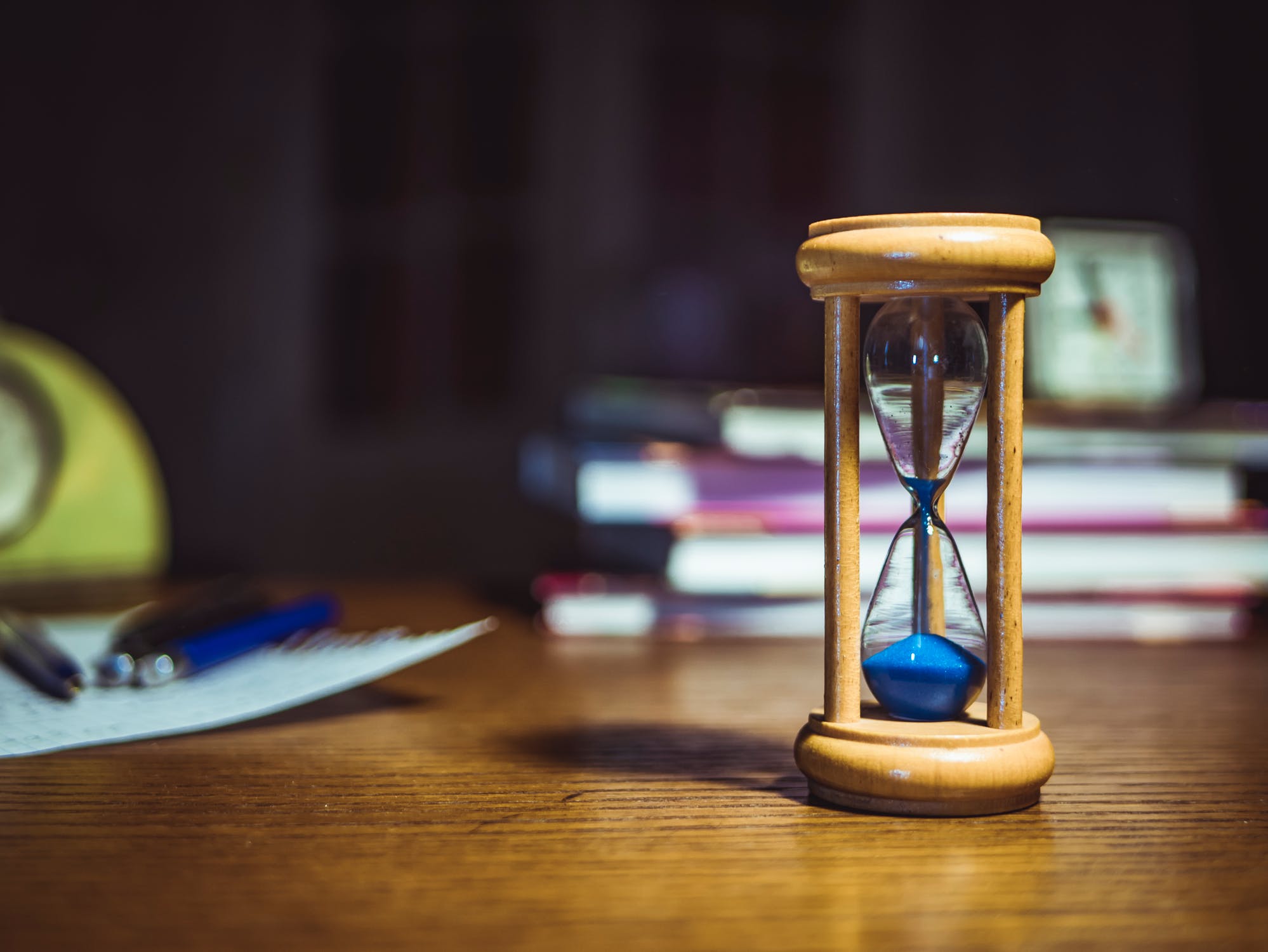 books and hourglass