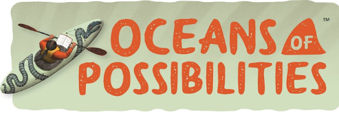 Oceans of Possibility for teens logo of a kayaker.