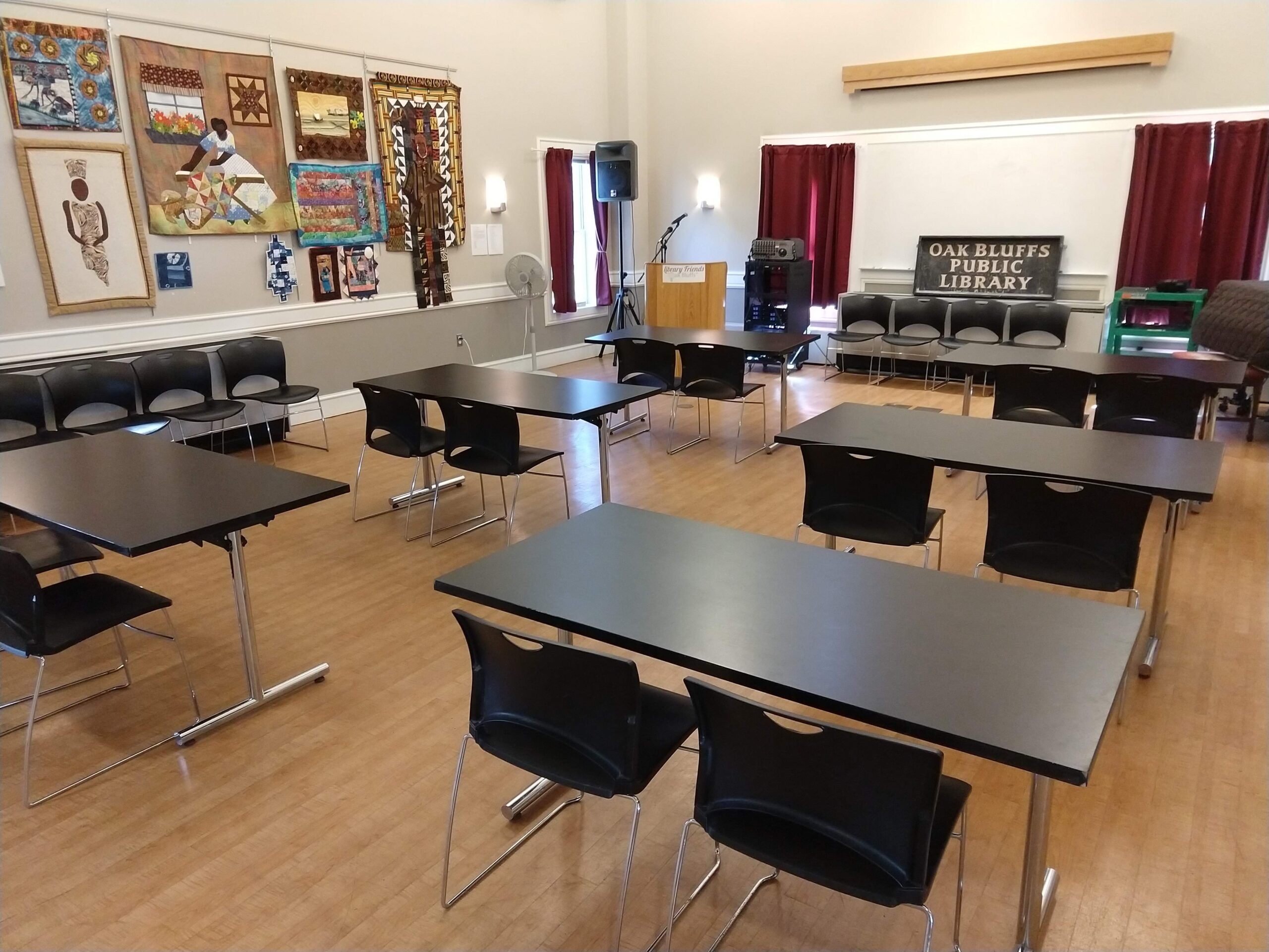 tables and chairs in the main meeting room